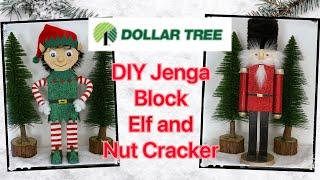 Dollar Tree  Jenga Block Elf and Nutcracker