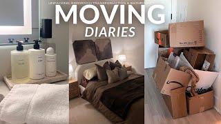 MOVING VLOG: my bedroom transformation, bathroom set up & unpacking everything until 2am