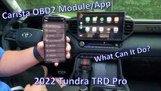 Carista Module/App, 2022 Toyota Tundra TRD Pro...What Can It Do???