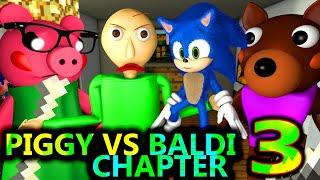 PIGGY vs BALDI SONIC ROBLOX ANIMATION CHALLENGE! Chapter 3 (official) Granny Minecraft Game