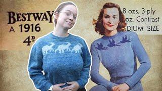 Let's knit a Vintage 1940s Sweater but make it DINOSAURS