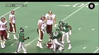 1991 Eagles Highlight- Washington Jeff Kemp Gets into It with LB Seth Joyner and Mike Golic!