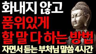 싸우지 않고 품위 있게 내 할말 다 하는 방법 I 노후에 품격이 느껴지는 사람들의 말버릇 I 자면서 듣는 부처님 말씀 4시간 l 지혜 I 오디오북 I 철학