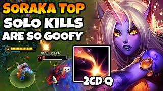 SORAKA TOP is a HIDDEN SOLO KILLING BEAST. Your main damage ability HEALS you.