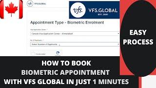 HOW TO BOOK A BIOMETRIC APPOINTMENT ONLINE FOR CANADA VISA WITH VFS GLOBAL IN JUST 1MINUTE|AHEMDABAD