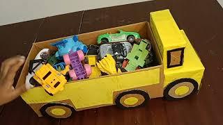 DIY Toy organizer from waste box | how to make cardboard  lorry organizer