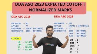 DDA ASO Expected Cut Off | Answer key | Shiftwise Normalized Marks | #dda #ddaaso #ssc