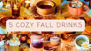 5 COZY FALL DRINK IDEAS| pumpkin pie milkshake, hot chocolate, cold brew, spice latte, chai 