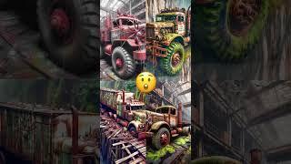 AI Nature Discovery | Top 4 Abandoned Trucks | Amazon Jungle #shorts #wow #art