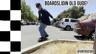 Boardsliding Old Dude! Having fun at 53!