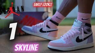 NOT TOO MANY STORES GETTING THE JORDAN 1 SKYLINE!! EARLY LOOK SIZING TIPS + ON FEET W/ LACE SWAP!!