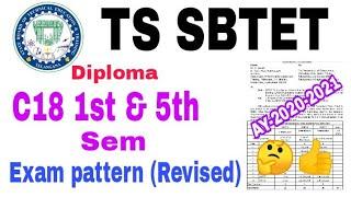 TS SBTET C18 1st & 5th Sem Exam Pattern (Revised) 2021 l Ts SBTET Exam Pattern Feb 2021 l ts SBTET