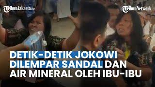 Detik-detik Jokowi Dilempari Sandal oleh Wanita saat di Medan, Pelaku Menjerit Minta Keadilan!
