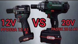 Cordless Impact Wrench Parkside Performance PPDSSA 12 A1 - A short comparison with the 20 volt model