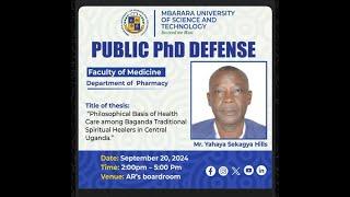 Public PhD Defence- Mr. Yahaya Sekagya Hills