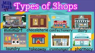 Types of Shops | Places and Shops in our Neighbourhood | Names of Shops for Kids | Shops Vocabulary