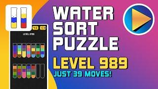 Water Sort Puzzle Level 989 Walkthrough [39 Moves!]