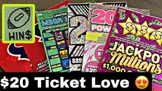 $20 TICKET ACTION AND FOOTBALL ACTION! $70 TEXAS LOTTERY SCRATCH OFFS