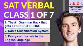 J.E.D.I. Training VERBAL for DIGITAL SAT - Day 1 of 7 (Grammar Rules and Comma Rules)