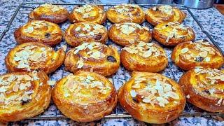 pain au raisin express/في جوج طويات صافي شنيك بلا ماركارين بطريقة جدا مختصرة مورق لذيذ وساااهل