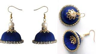 How To Make Silk Thread Jhumka | Beautiful Silk thread earrings at home | silk thread earrings