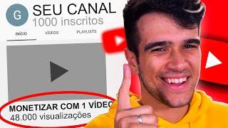 COMO MONETIZAR POSTANDO SÓ 1 VÍDEO NO CANAL