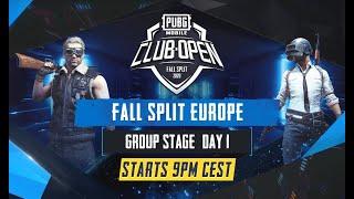 [EN] PMCO Europe Group Stage Day 1 | Fall Split | PUBG MOBILE CLUB OPEN 2020