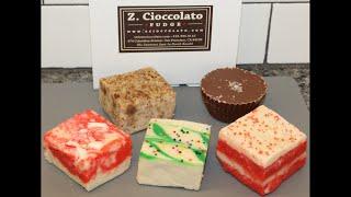 Z. Cioccolato Fudge: Cannella Cordial, Red Velvet, Sugar Cookie, Peppermint & Peanut Butter Cup