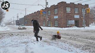 Massive Snowfall Hits Toronto | East Side Winter Storm Walk (Feb 2025)