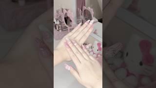 pink nails from shein !!  #pinknails #nails  #pink #coquette #coquetteaesthetic #girlythings