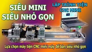 Máy tiện gỗ cnc mini lập trình dao chạy tự động bàn băng dài 1 mét