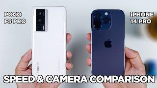 POCO F5 Pro vs iPhone 14 Pro SPEED TEST & CAMERA Comparison | Zeibiz
