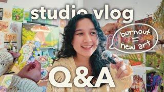 studio vlog  first week of 2025 | packing orders | artist Q&A  ࿔*: