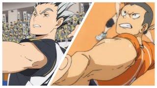 Tanaka Spike vs Bokuto Spike Haikyuu!!