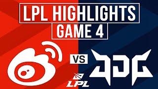 WBG vs JDG Highlights Game 4 | LPL 2025 Split 1 | Weibo Gaming vs JD Gaming