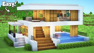 Minecraft: How to Build a Small Modern House Tutorial (Easy) #47