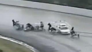 Gate Car Crashes. Horse Racing Accident Freehold Raceway