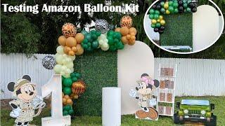 Testing Amazon Balloon Garland Kit | Mickey's Safari Party Theme | How To Make A Balloon Garland