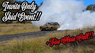 Private Property Skid Event! V8 Monster Burnouts! Fire Close Calls & More!!