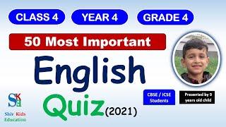 50 English quiz Questions for class 4[English quiz CBSE 2021 & ICSE 2021]|english trivia questions