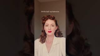 1940s half-up hairstyle ️ #vintagehair #hairstyle #hairtutorial #vintagestyle