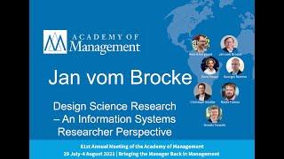 Jan vom Brocke: Design Science Research – An Information Systems Perspective | AoM PDW 2021