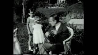 Vladimir Horowitz with kids. B&W.