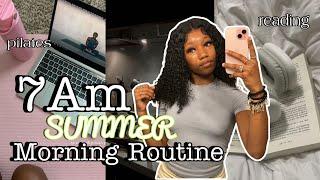 7AM SUMMER Morning Routine ꨄ | pilates, cooking, girl talk & more