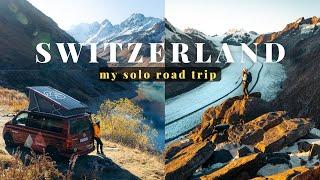 My solo road trip // travelling Switzerland in a camper van. Hiking Lac Blue and The Aletsch Glacier