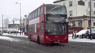 Buses in the snow Hertford Rd, Enfield 10th Dec 2017