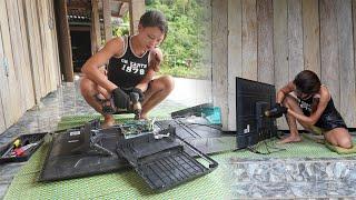 Genius repair girl - repairs broken Sony 50 inch TVs to help kind neighbors