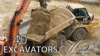 40  Koparek, 40 Bagger, 40 Excavators Kräne, Lastwagen,  Bulldozer, Rollen