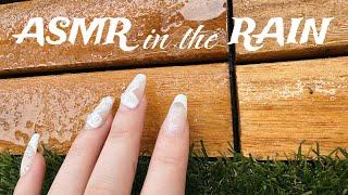 ASMR in a RAINSTORM ️️ tapping, rain, thunder sounds [asmr in public, lofi]