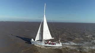 Sailing from above The CatZero Challenge racing yacht